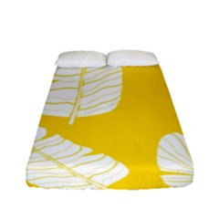 Yellow Banana Leaves Fitted Sheet (full/ Double Size)