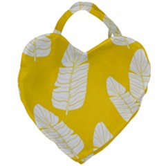 Yellow Banana Leaves Giant Heart Shaped Tote by ConteMonfreyShop