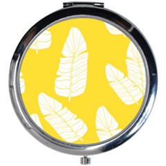 Yellow Banana Leaves Mini Round Mirror