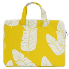 Yellow Banana Leaves Macbook Pro 16  Double Pocket Laptop Bag 