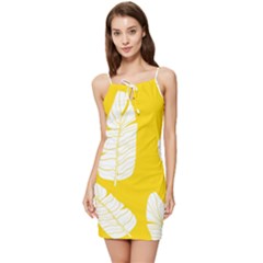 Yellow Banana Leaves Summer Tie Front Dress