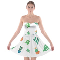 Among Succulents And Cactus  Strapless Bra Top Dress by ConteMonfreyShop