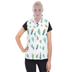 Among Succulents And Cactus  Women s Button Up Vest by ConteMonfreyShop