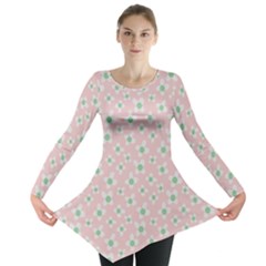 Pink Spring Blossom Long Sleeve Tunic  by ConteMonfreyShop