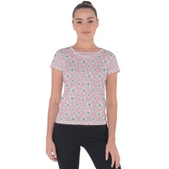 Pink Spring Blossom Short Sleeve Sports Top  by ConteMonfreyShop