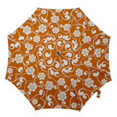 Orange Floral Walls  Hook Handle Umbrella (medium) by ConteMonfreyShop