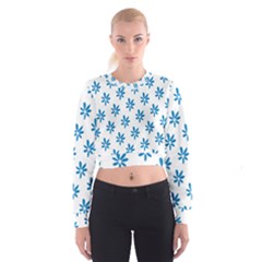 Little Blue Daisies  Cropped Sweatshirt by ConteMonfreyShop