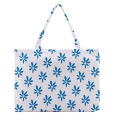 Little Blue Daisies  Zipper Medium Tote Bag by ConteMonfreyShop