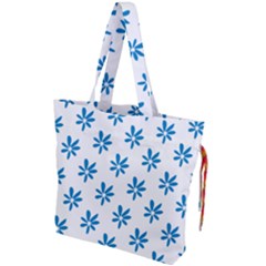 Little Blue Daisies  Drawstring Tote Bag by ConteMonfreyShop