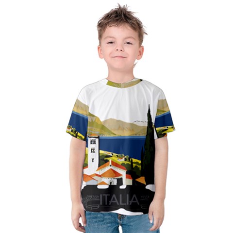 River Small Town Landscape Kids  Cotton Tee by ConteMonfrey