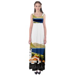 River Small Town Landscape Empire Waist Maxi Dress by ConteMonfrey