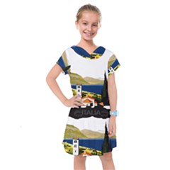 River Small Town Landscape Kids  Drop Waist Dress by ConteMonfrey