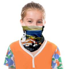 River Small Town Landscape Face Covering Bandana (kids) by ConteMonfrey