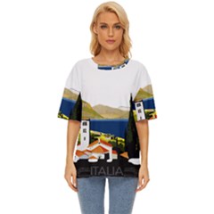 River Small Town Landscape Oversized Basic Tee by ConteMonfrey