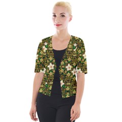 Flower Power And Big Porcelainflowers In Blooming Style Cropped Button Cardigan by pepitasart