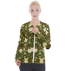Flower Power And Big Porcelainflowers In Blooming Style Casual Zip Up Jacket by pepitasart