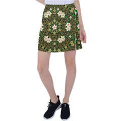 Flower Power And Big Porcelainflowers In Blooming Style Tennis Skirt