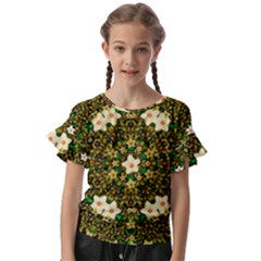 Flower Power And Big Porcelainflowers In Blooming Style Kids  Cut Out Flutter Sleeves by pepitasart