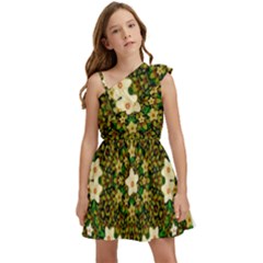Flower Power And Big Porcelainflowers In Blooming Style Kids  One Shoulder Party Dress by pepitasart