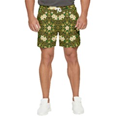 Flower Power And Big Porcelainflowers In Blooming Style Men s Runner Shorts by pepitasart