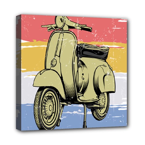 I`m Waiting On My Vespa Mini Canvas 8  X 8  (stretched) by ConteMonfrey