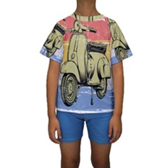 I`m Waiting On My Vespa Kids  Short Sleeve Swimwear by ConteMonfrey