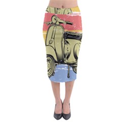 I`m Waiting On My Vespa Midi Pencil Skirt by ConteMonfrey