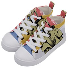 I`m Waiting On My Vespa Kids  Mid-top Canvas Sneakers by ConteMonfrey