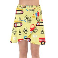 Seamless Pattern Vector Industrial Vehicle Cartoon Wrap Front Skirt by Jancukart