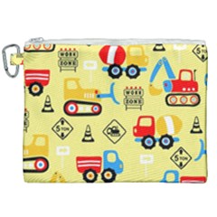 Seamless Pattern Vector Industrial Vehicle Cartoon Canvas Cosmetic Bag (xxl) by Jancukart