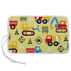 Seamless Pattern Vector Industrial Vehicle Cartoon Pen Storage Case (l) by Jancukart