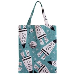 Cute Seamless Pattern With Rocket Planets-stars Zipper Classic Tote Bag