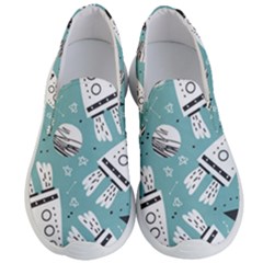 Cute Seamless Pattern With Rocket Planets-stars Men s Lightweight Slip Ons by BangZart