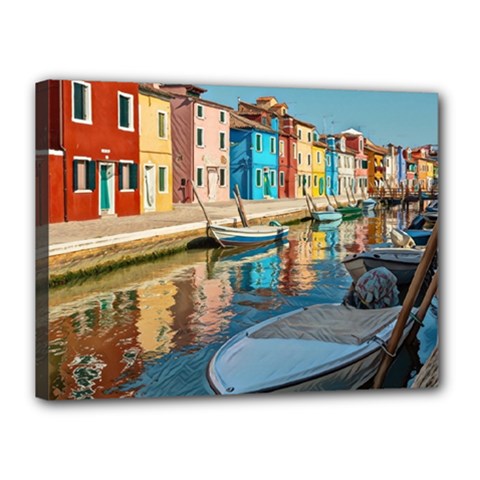 Boats In Venice - Colorful Italy Canvas 16  X 12  (stretched) by ConteMonfrey