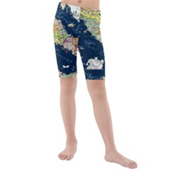 Map Italy Blue Kids  Mid Length Swim Shorts by ConteMonfrey