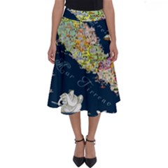 Map Italy Blue Perfect Length Midi Skirt by ConteMonfrey