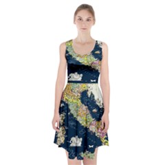 Map Italy Blue Racerback Midi Dress by ConteMonfrey