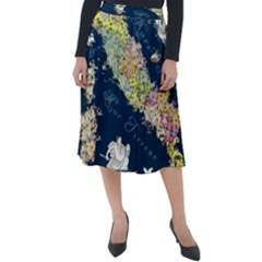 Map Italy Blue Classic Velour Midi Skirt  by ConteMonfrey