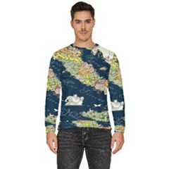 Map Italy Blue Men s Fleece Sweatshirt by ConteMonfrey