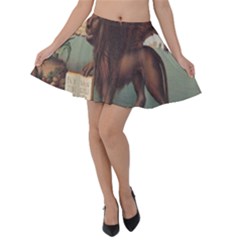 Lion Of Venice, Italy Velvet Skater Skirt by ConteMonfrey