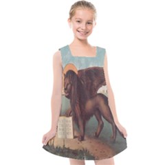 Lion Of Venice, Italy Kids  Cross Back Dress by ConteMonfrey