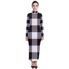 Black And White Plaided  Turtleneck Maxi Dress by ConteMonfrey