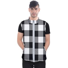 Black And White Plaided  Men s Puffer Vest by ConteMonfrey