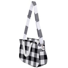 Black And White Plaided  Rope Handles Shoulder Strap Bag by ConteMonfrey