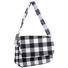 Black And White Plaided  Courier Bag
