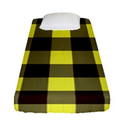 Black And Yellow Big Plaids Fitted Sheet (single Size)