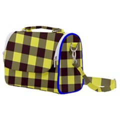 Black And Yellow Big Plaids Satchel Shoulder Bag