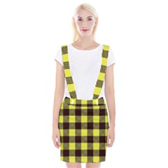 Black And Yellow Big Plaids Braces Suspender Skirt by ConteMonfrey