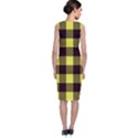 Black and yellow big plaids Sleeveless Velvet Midi Dress View2