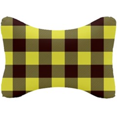 Black And Yellow Big Plaids Seat Head Rest Cushion by ConteMonfrey